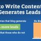 Write Content That Generates Leads
