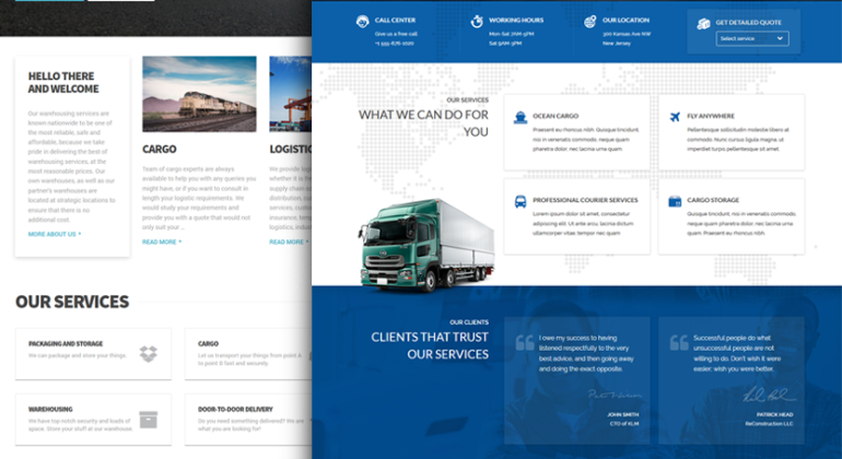 Transportation Website Design