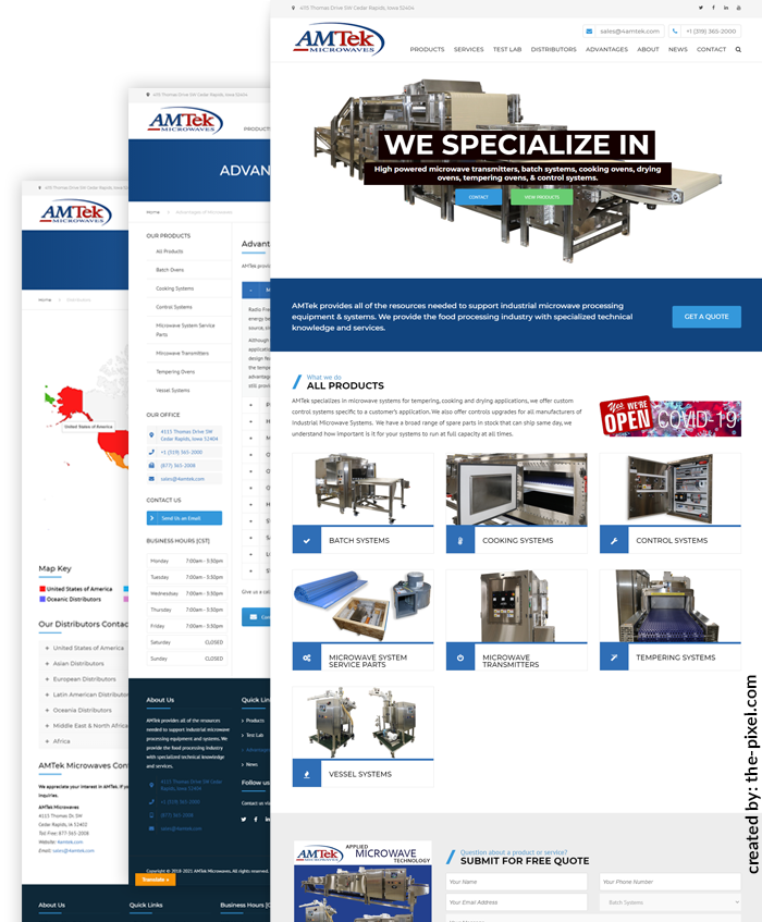 AMTek Manufacturing - Website Design