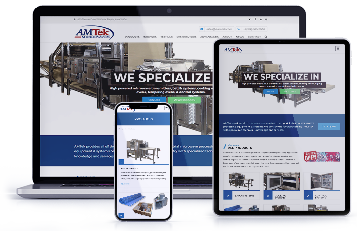 AMTek Manufacturing Website Dsign