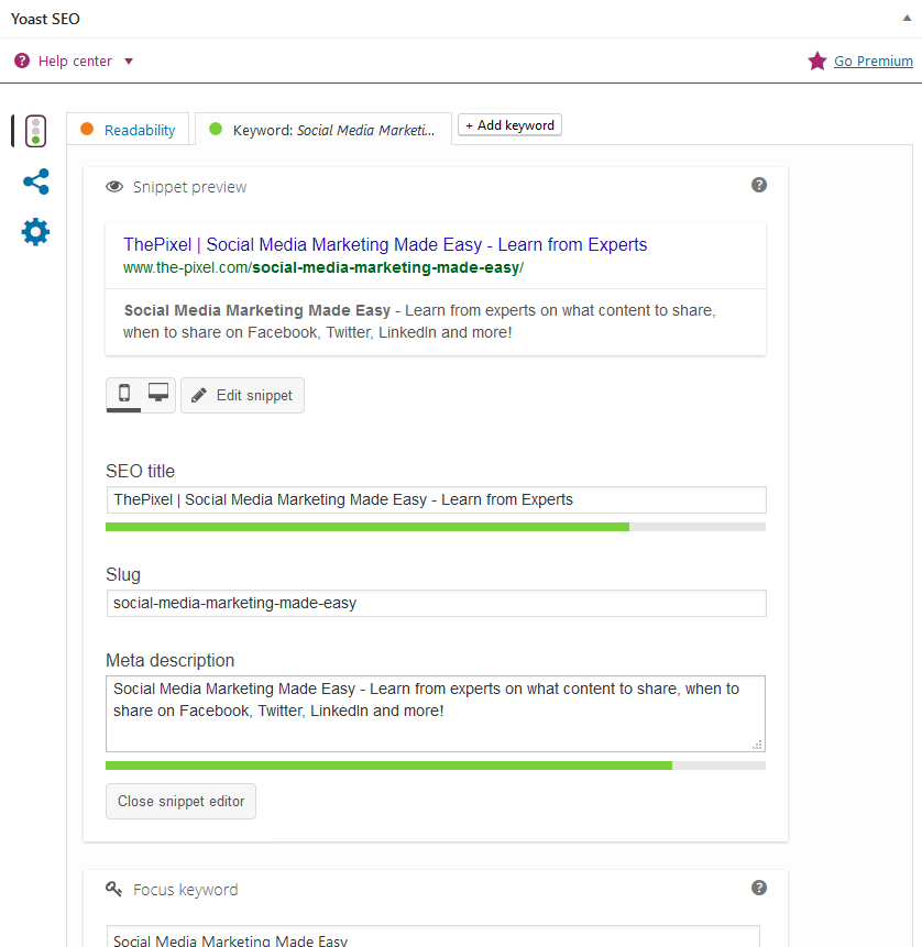 Yoast Wordpress Social Media Plugin