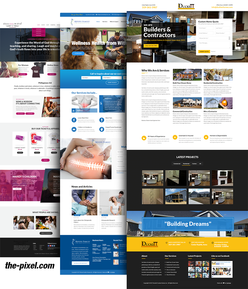 Modern Iowa web design layout for a local business