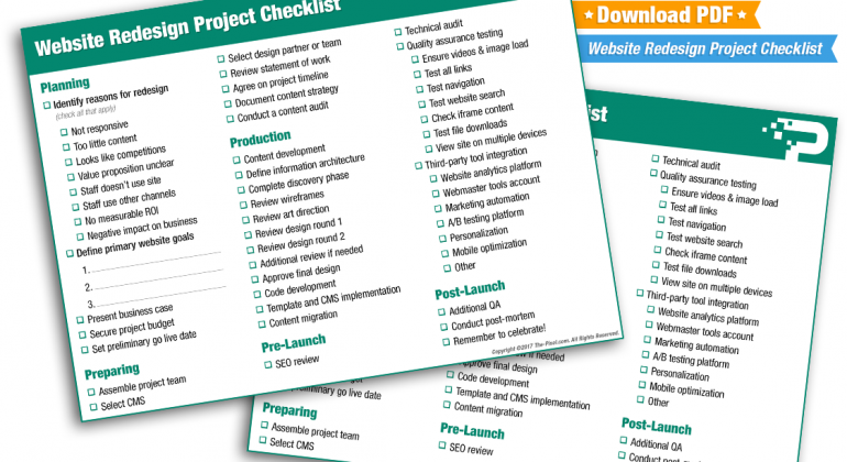 Download Website Redesign Project Checklist