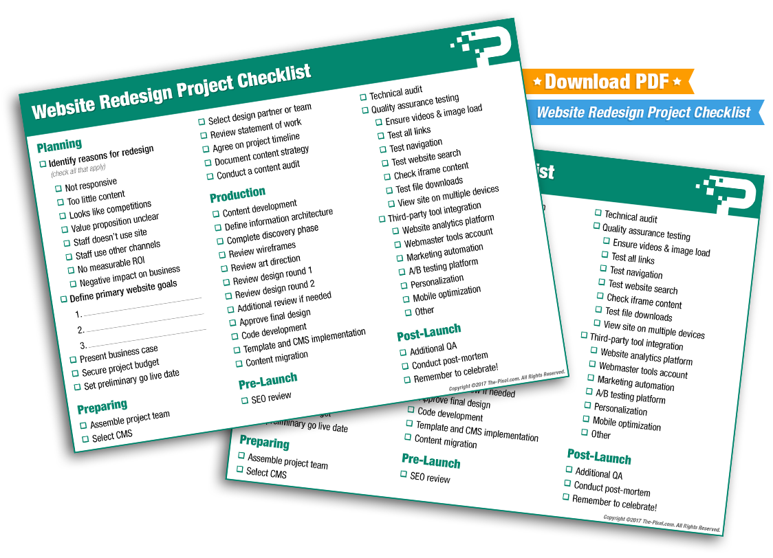 Download Website Redesign Project Checklist