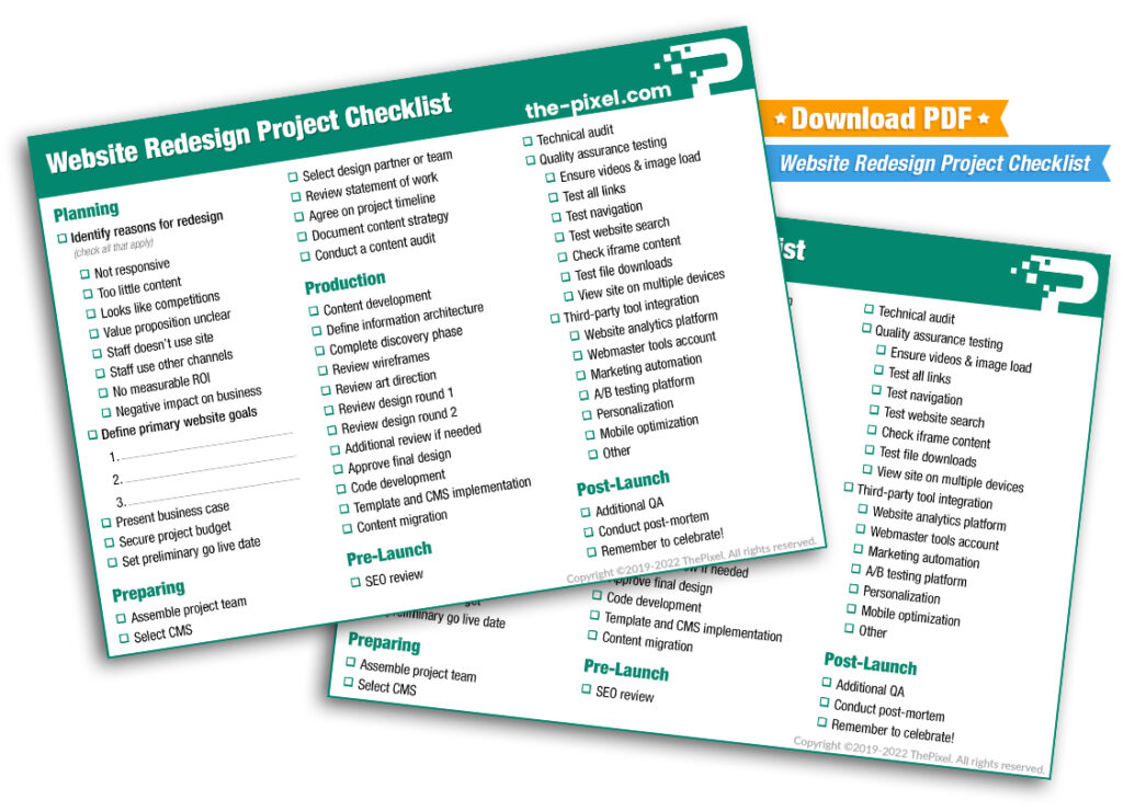 Download Website Redesign Project Checklist