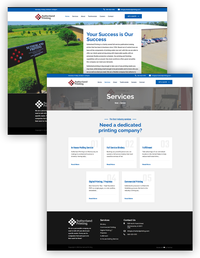 Sutherland Printing Web Design and Development