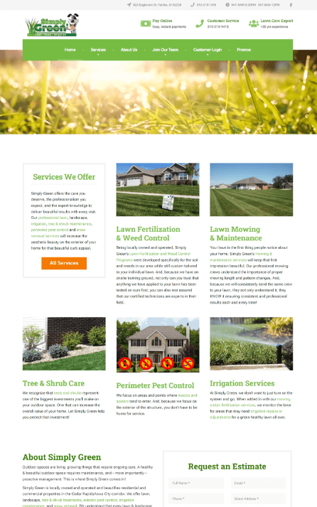 Simply Green local SEO performance dashboards