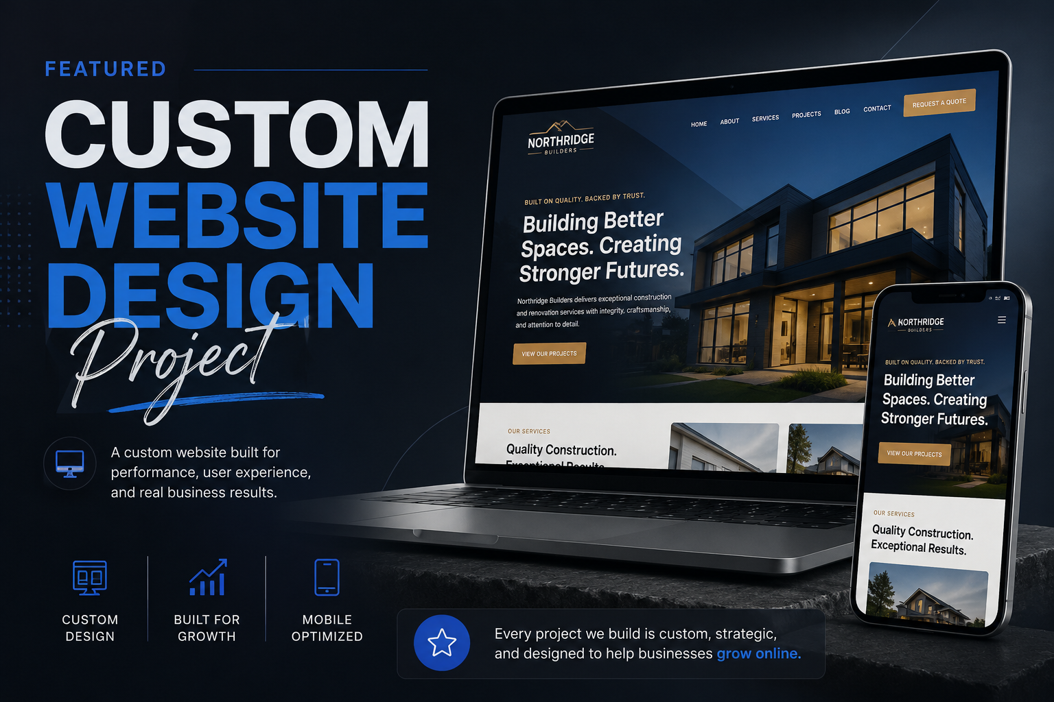 Featured custom website design project