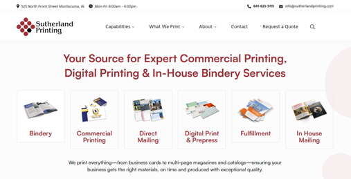 Sutherland Printing website design and development project by ThePixel